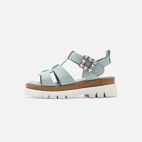 Nine West/玖熙2025年夏季新款罗马凉鞋女魔术贴厚底时尚百搭女鞋图片