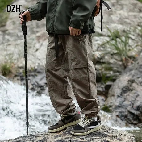 男士户外机能工装裤男束脚宽松休闲裤宽松垂感裤子美式高街冲锋裤商品大图