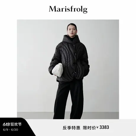 【轻羽羽绒】Marisfrolg玛丝菲尔冬翻领连帽羽绒服外套商品大图