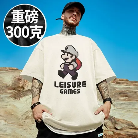 2025新款重磅日系潮牌宽松T恤胖子短袖加肥加大码男装夏季半袖潮商品大图