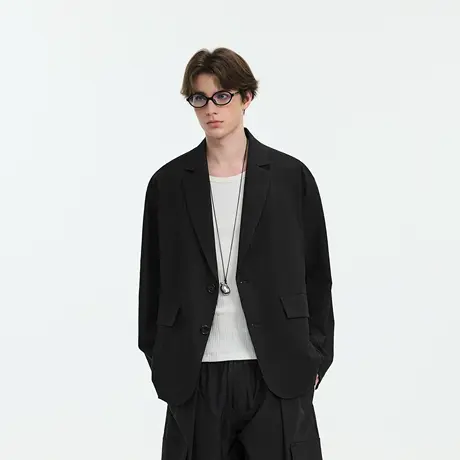 Lilbetter极简ROW风棉麻吸湿透气西服2025春宽松轻薄抗皱西装外套商品大图