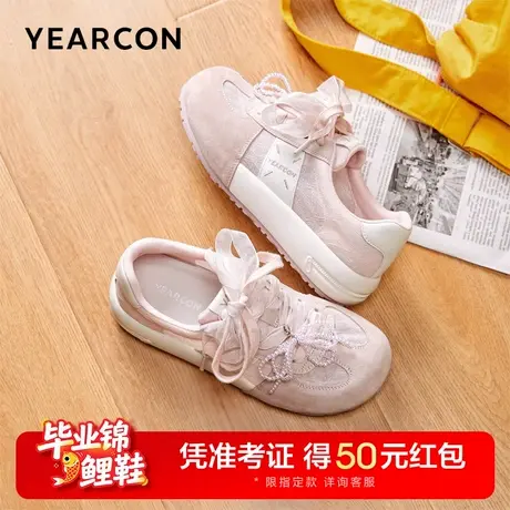 意尔康女鞋2025秋季低帮板鞋蕾丝德训鞋运动休闲女士透气单鞋英伦图片