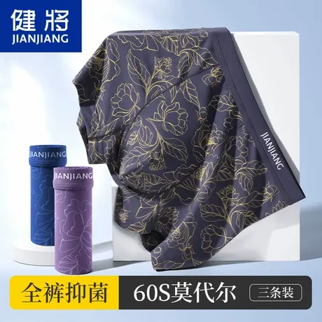健将男士内裤男生莫代尔四角裤衩冰丝宽松透气品牌平角短裤头男款商品大图