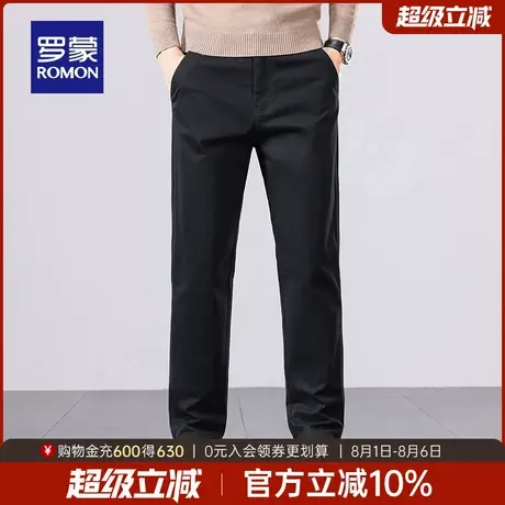 罗蒙男士时尚潮流休闲长裤2025秋季新款宽松百搭工装纯色直筒裤男商品大图