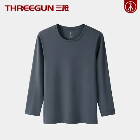 三枪120S高支超细长绒棉男士圆领薄款上衣青年打底衫秋衣单件内衣商品大图