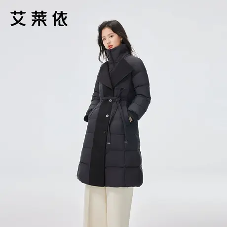 艾莱依羽绒服女冬新款收腰气质高级大衣鸭绒保暖简约百搭通勤外套图片