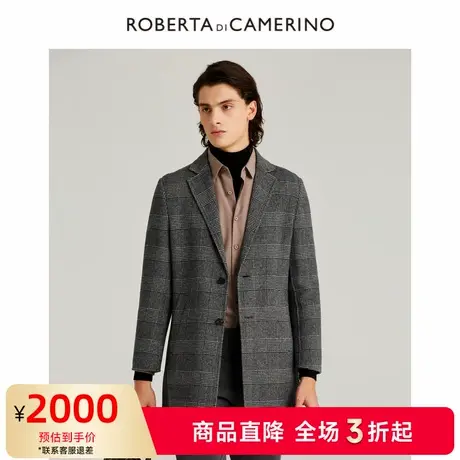 ROBERTA诺贝达秋季商场同款男装绅士休闲中长款毛呢大衣防风外套商品大图