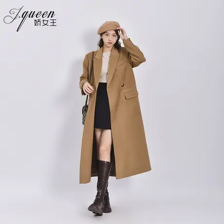 毛呢西装大衣女秋冬季新款气质时尚高级感宽松正肩中长款呢子外套商品大图