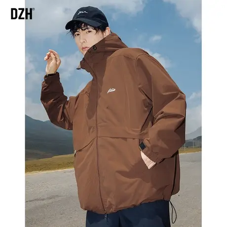 男士工装户外冲锋衣男2023新款三合一可拆卸防风连帽外套登山夹克商品大图