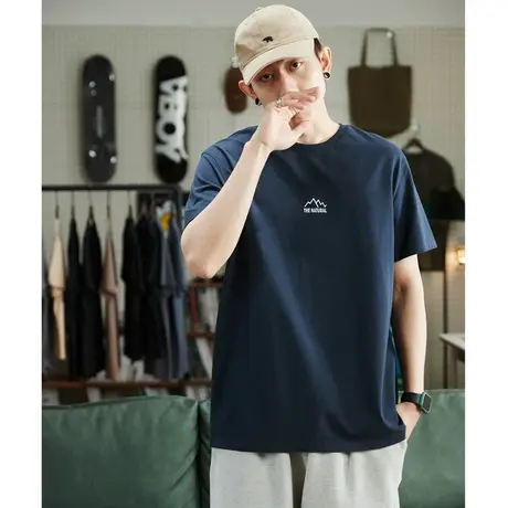 唐狮男装短袖t恤夏季款同码运动宽松圆领学生情侣装短袖打底衫ins商品大图