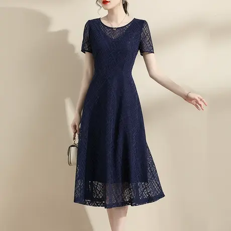 【1件7.9折】夏季新品连身裙修身裙子气质蕾丝裙百搭收腰连衣裙女图片