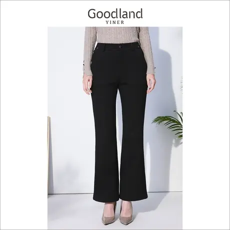 音儿美地女装2022冬季新款通勤垂感高腰喇叭裤休闲裤商品大图