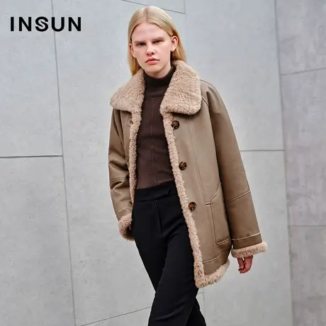 INSUN恩裳线上专选冬季两穿皮草外套皮毛一体商品大图