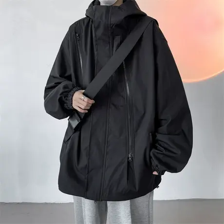 桑延冲锋衣外套男秋冬季2023新款潮牌美式机能工装高级感衣服夹克商品大图