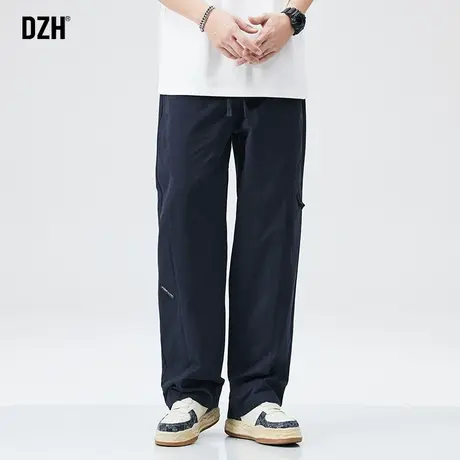 男士美式直筒工装裤秋季男潮牌2024新款藏青色裤子休闲百搭宽松裤图片