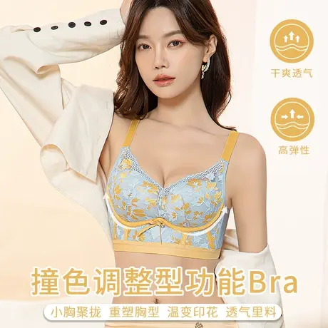霞黛芳院线级调整型内衣女聚拢小胸性感刺绣温变养护文胸透气美背商品大图
