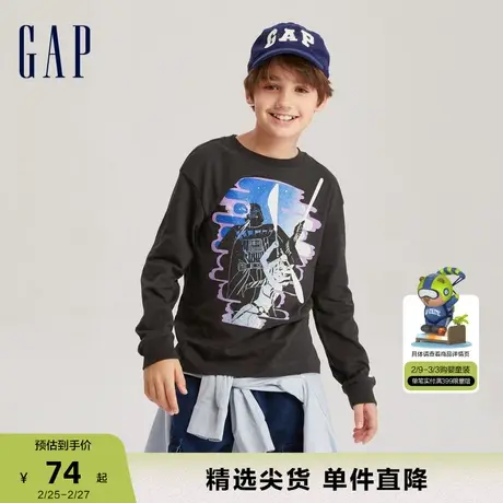 【星球大战联名】Gap男童春秋长袖T恤儿童装经典时尚上衣735940商品大图