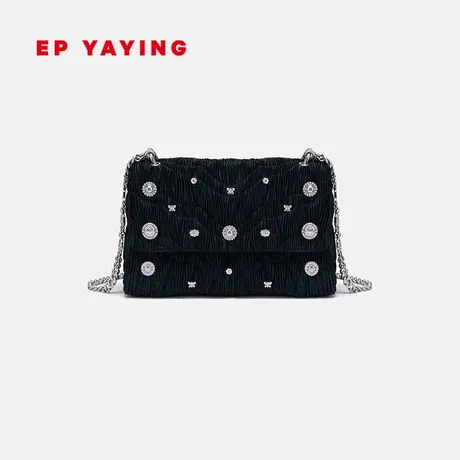 雅莹国风|民族系列 缎面压褶绗缝手提包 商场同款B104C图片