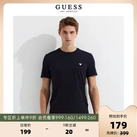GUESS男士纯色廓形oversize潮流简约字母重磅短袖T恤-M2YI36I3Z11商品大图