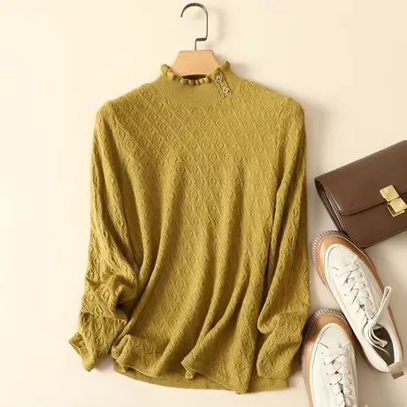 清仓！半高领毛衣套头打底衫女秋冬新款内搭爆款百搭洋气针织衫女商品大图