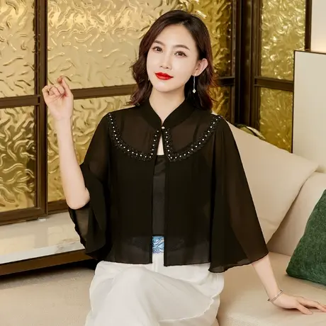 开车神器防晒衣披肩女夏季2022年新款小个子温柔仙女短外搭图片