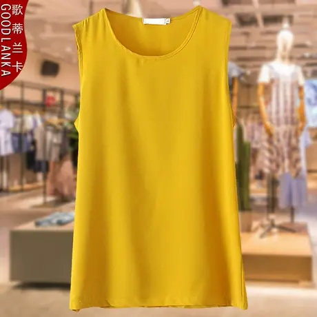 中年胖妈妈夏季薄款冰丝上衣洋气时尚加肥加大码女装纯色无袖背心商品大图