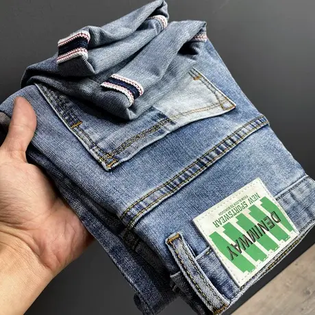 日系潮牌乞丐裤子男补丁牛仔裤男士休闲韩版潮流百搭韩版潮流小脚商品大图