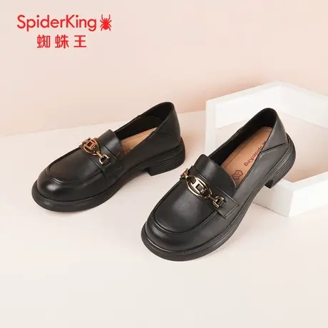 SPIDER KING/蜘蛛王乐福鞋女真皮2024春商场新款复古小皮鞋舒适软图片