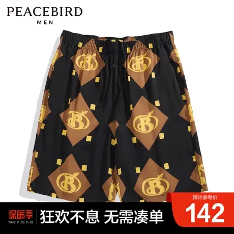 太平鸟男装满印运动中短裤男潮商品大图