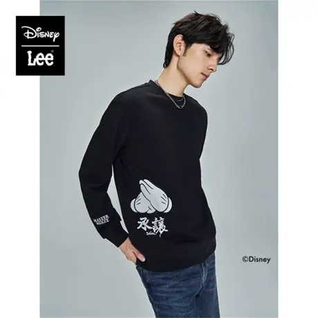 Lee23春夏Disney联名商场同款黑色灰色卫衣男士舒适LMT005080CST图片