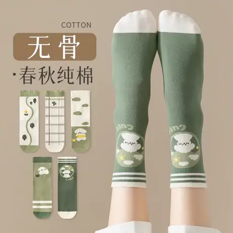 日系可爱袜子女中筒袜春秋冬季纯棉无骨月子袜ins潮长筒袜网红款商品大图
