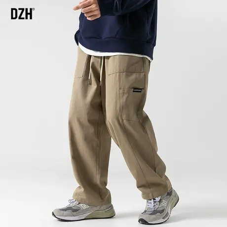 男士复古卡其色美式裤子宽松直筒休闲裤男秋季男裤日系工装裤长裤商品大图