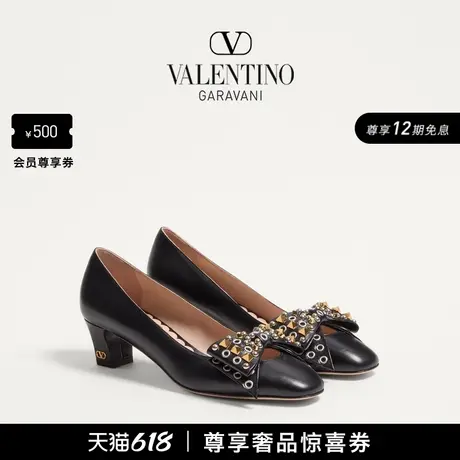 [礼物][12期免息]华伦天奴VALENTINO女士 BOWOW 小山羊皮高跟鞋图片
