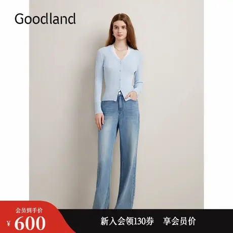 【博主同款】Goodland美地秋季伊力特针织衫假两件上衣图片