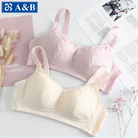 AB文胸无钢圈胸罩薄款妈妈纯棉文胸女中年老年人女士聚拢大码全棉商品大图