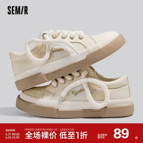 Semir帆布鞋2024新款春秋季百搭爆款休闲运动板鞋厚底小白鞋女款商品大图