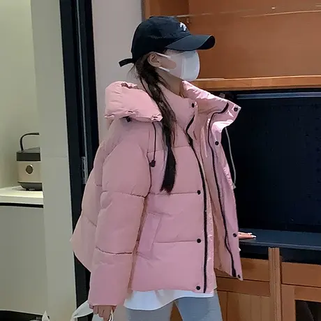 棉服外套女2023年新款韩版羽绒棉衣冬季短款棉袄加厚时尚连帽保暖图片