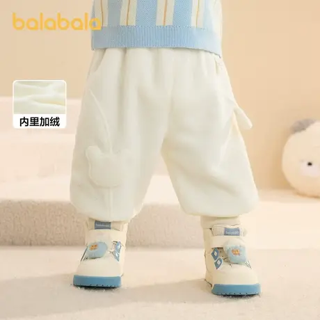 巴拉巴拉童装裤子男童2025新款冬装长裤女童加绒宝宝运动裤摇粒绒图片