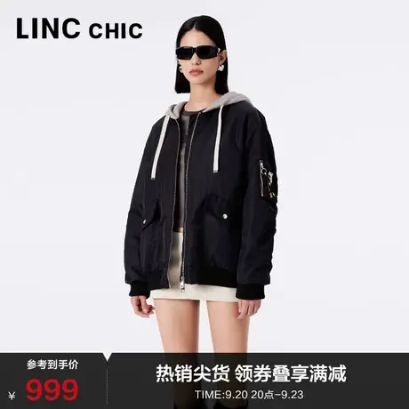LINCCHIC金羽杰轻薄羽绒服女短款23秋季新品学院感夹克Y23802112图片