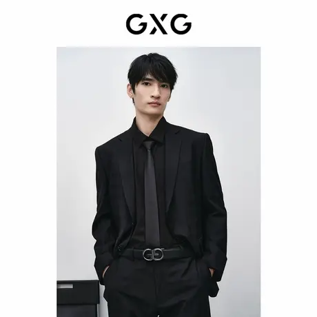 【X】GXG男装零压系列黑格平驳领西装24春季品GFX11301561商品大图