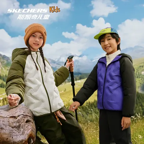 【新品试用】Skechers斯凯奇儿童连帽羽绒服男女童保暖舒适外套图片