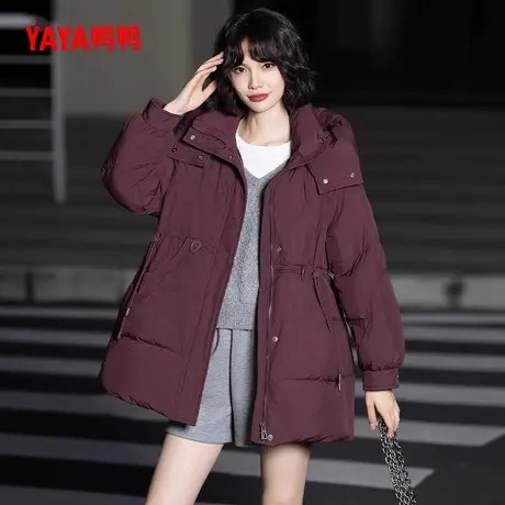 鸭鸭官方正品中长款羽绒服女2025年冬季新款保暖加厚收腰显瘦外套商品大图