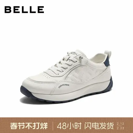 百丽男士印花小白鞋26春秋季新款厚底增高阿甘休闲运动鞋9CD01CM6商品大图