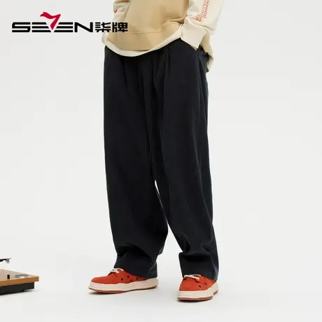 柒牌旗下清仓潮牌SVNMDN裤子男士2022秋季韩版潮流直筒阔腿长裤子商品大图