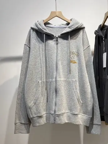 hiphop潮牌卡通卫衣女秋冬加绒潮ins大码休闲风宽松连帽开衫外套图片