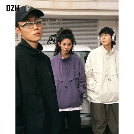 情侣外套潮牌欧美街头半拉链冲锋衣男秋季休闲运动新款夹克登山服商品大图