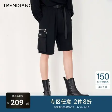 TRENDIANO官方潮牌夏季美式简约休闲短裤男工装风直筒五分裤男士商品大图