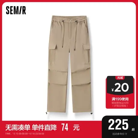 [商场同款]森马休闲裤男2023冬季新款设计感时尚运动风直筒工装裤商品大图