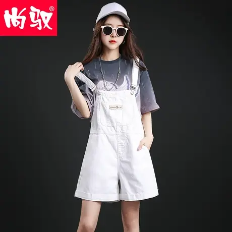 牛仔背带裤女2023年秋季新款洋气减龄宽松阔腿网红大码孕妇松紧腰图片