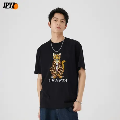 轻奢刺绣t恤男2023男士纯棉上衣情侣装短袖男款夏季打底衫体恤潮商品大图